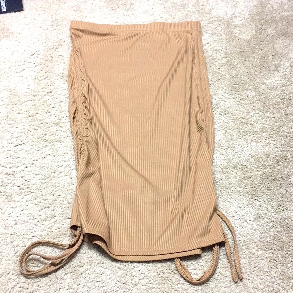 Ruched Ribbed Drawstring Skirt - Picture 5 of 6